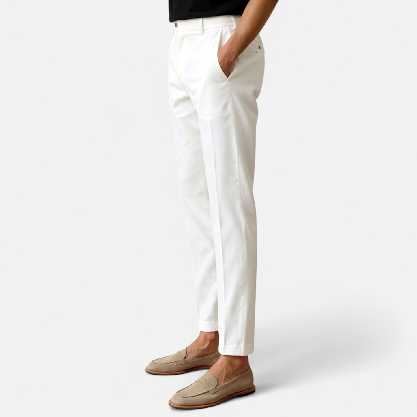 Marchmel | Pantalon Chino Coupe Droite pour Homme – Mélange de Coton à Jambe Classique