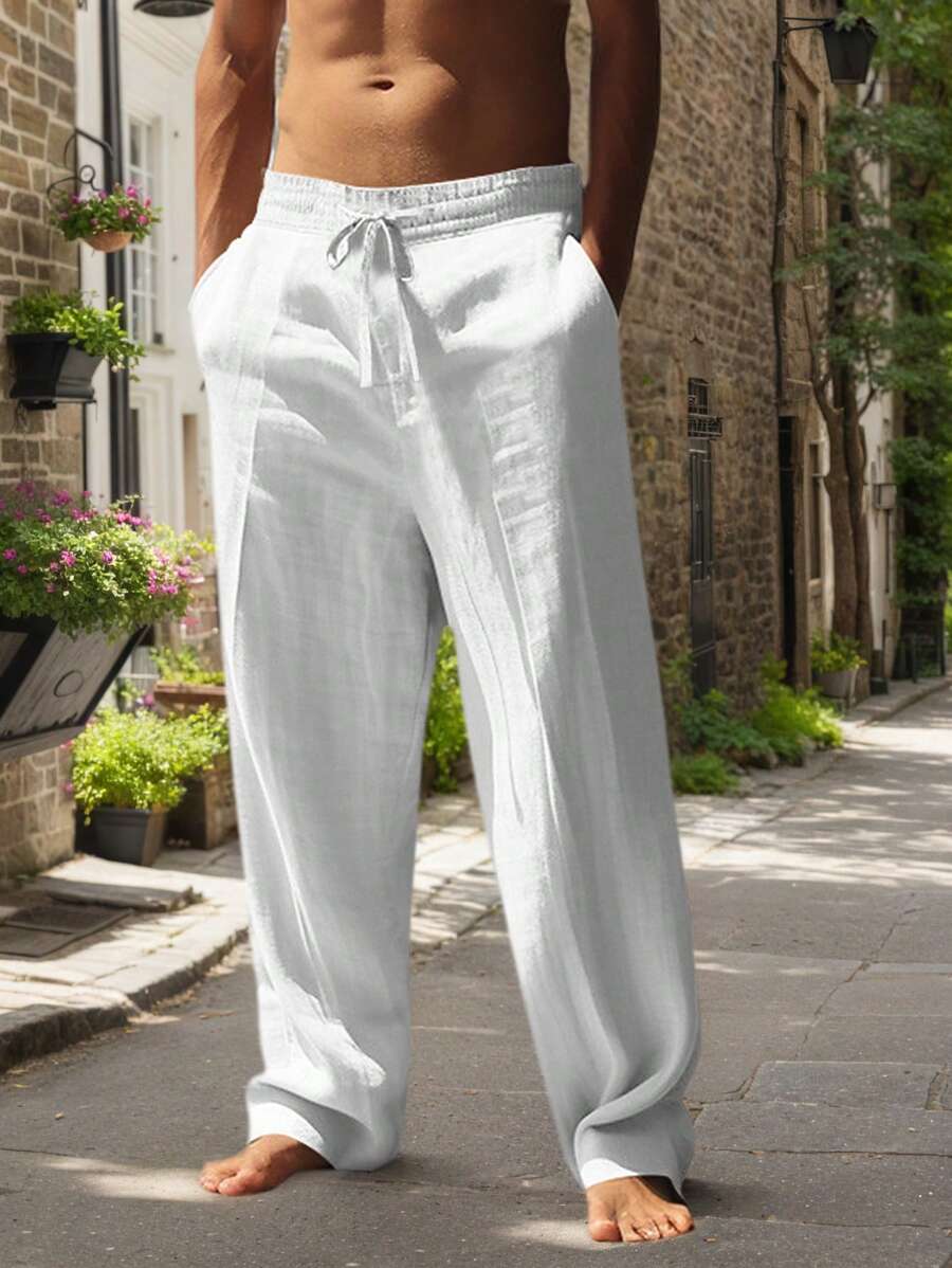 MATHIS | PANTALONE LEGGERO IN LINO CON CORDINO