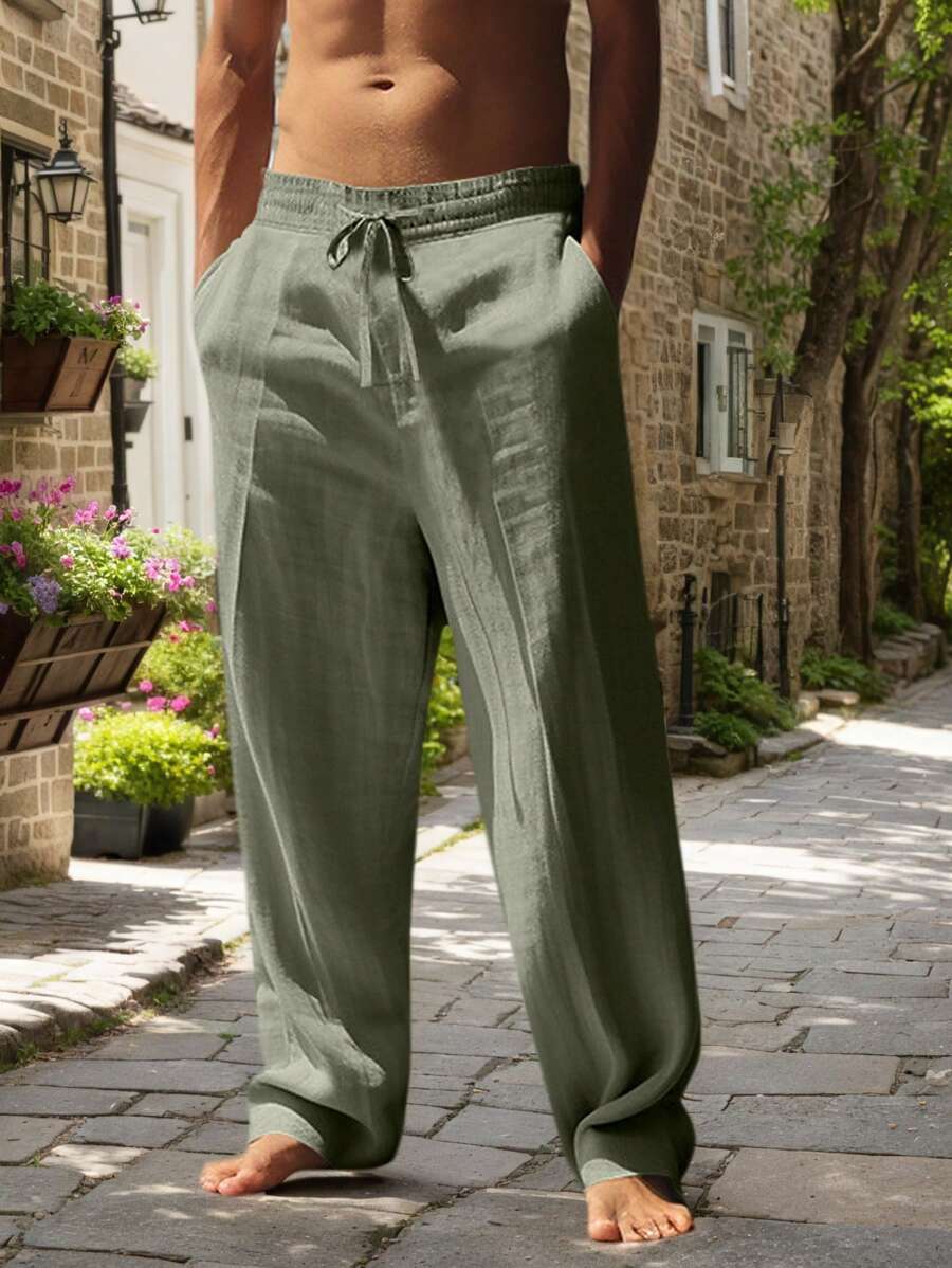 MATHIS | PANTALONE LEGGERO IN LINO CON CORDINO