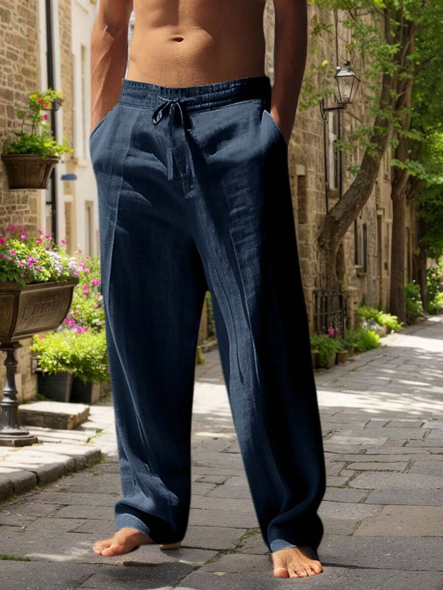 MATHIS | PANTALONE LEGGERO IN LINO CON CORDINO