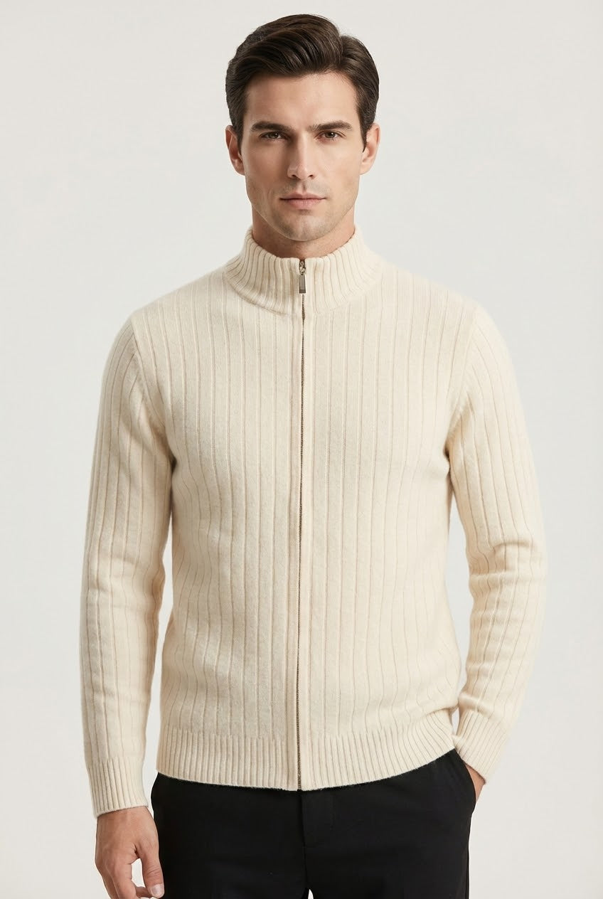 Gilet à côtes Léon Beige