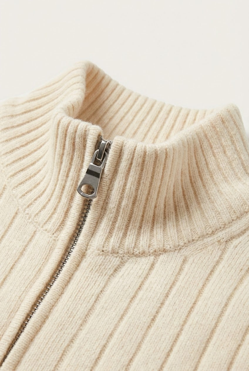 Gilet à côtes Léon Beige