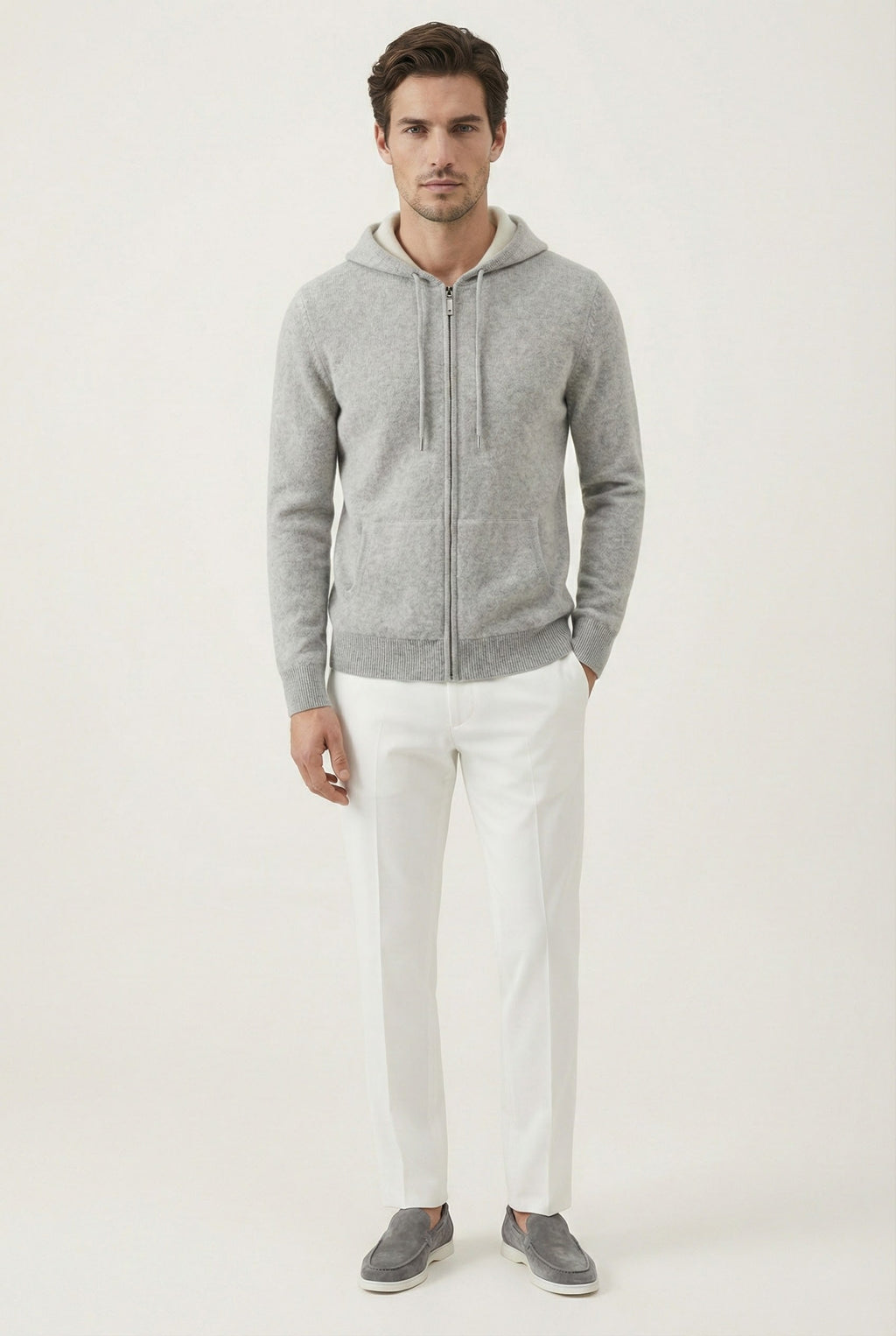 Gilet Zippé Santo Gris Clair