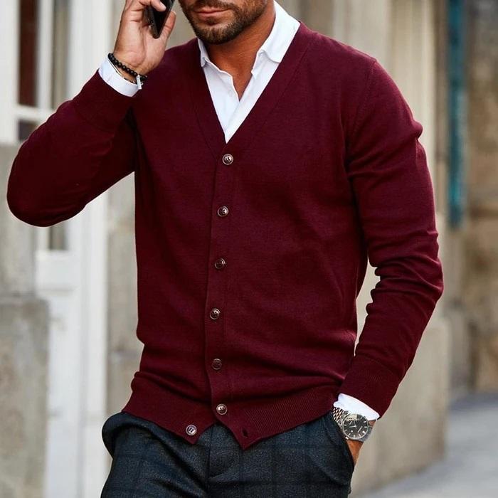 Marchmel | Homme Cardigan Vintage Casual Col en V