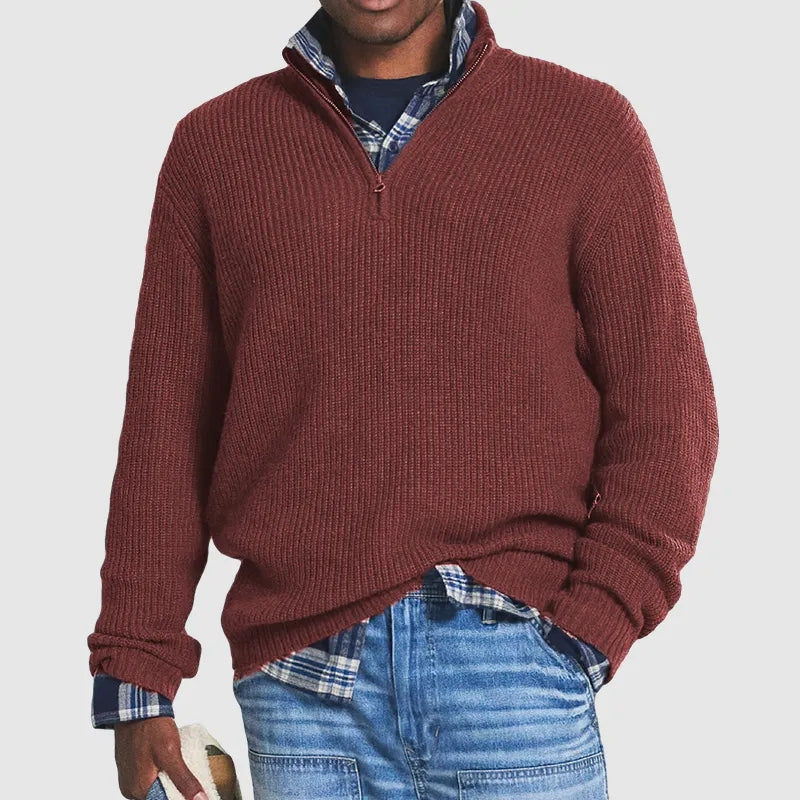 Marchmel | Homme Pull Cachemire Col Zippé Hiver Élégant