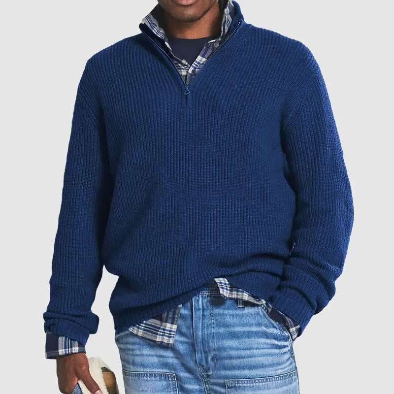 Marchmel | Homme Pull Cachemire Col Zippé Hiver Élégant