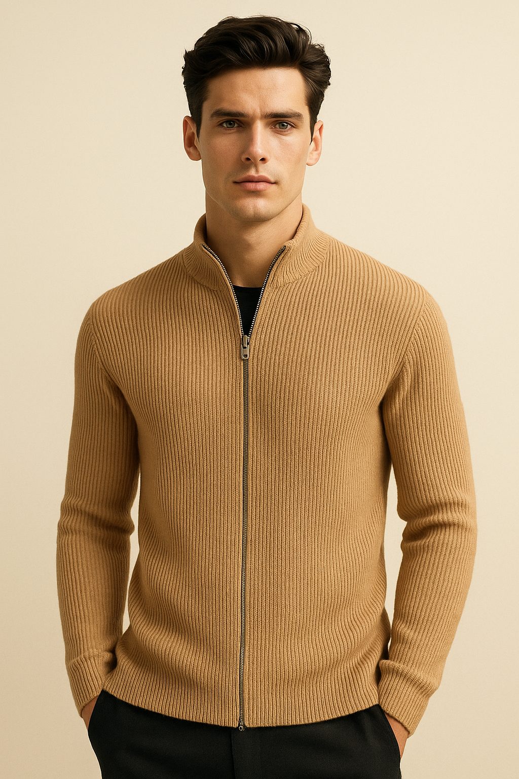 Cardigan en Cachemire Nobile Kaki