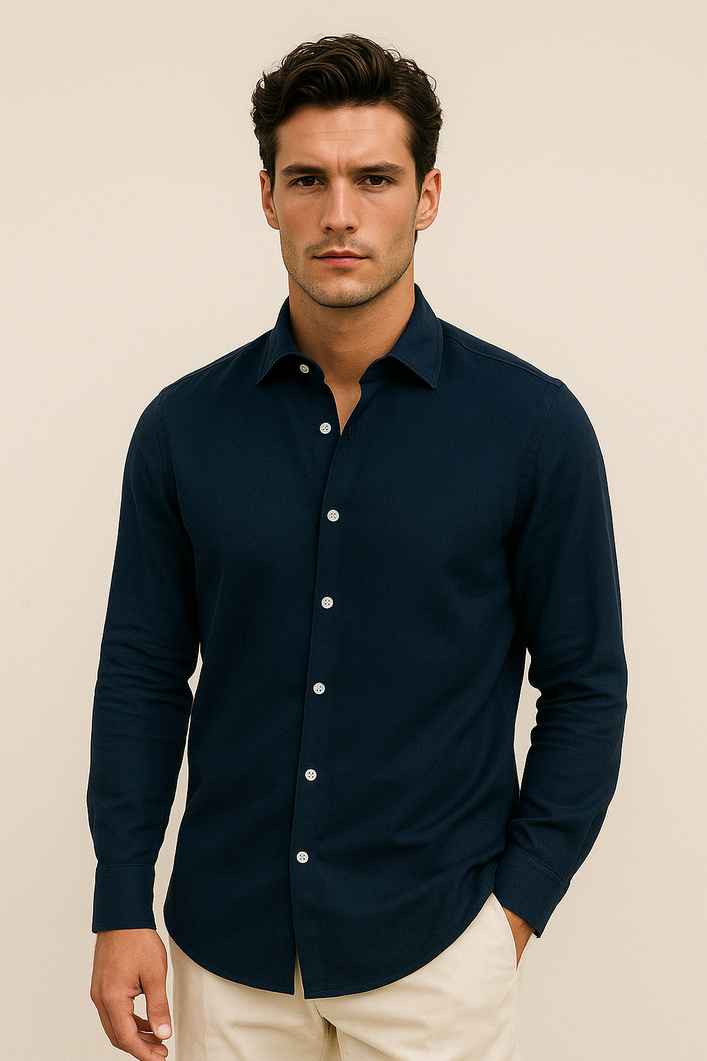 Marchmel | Uomo Camicia in Cotone Firenze Blu Navy
