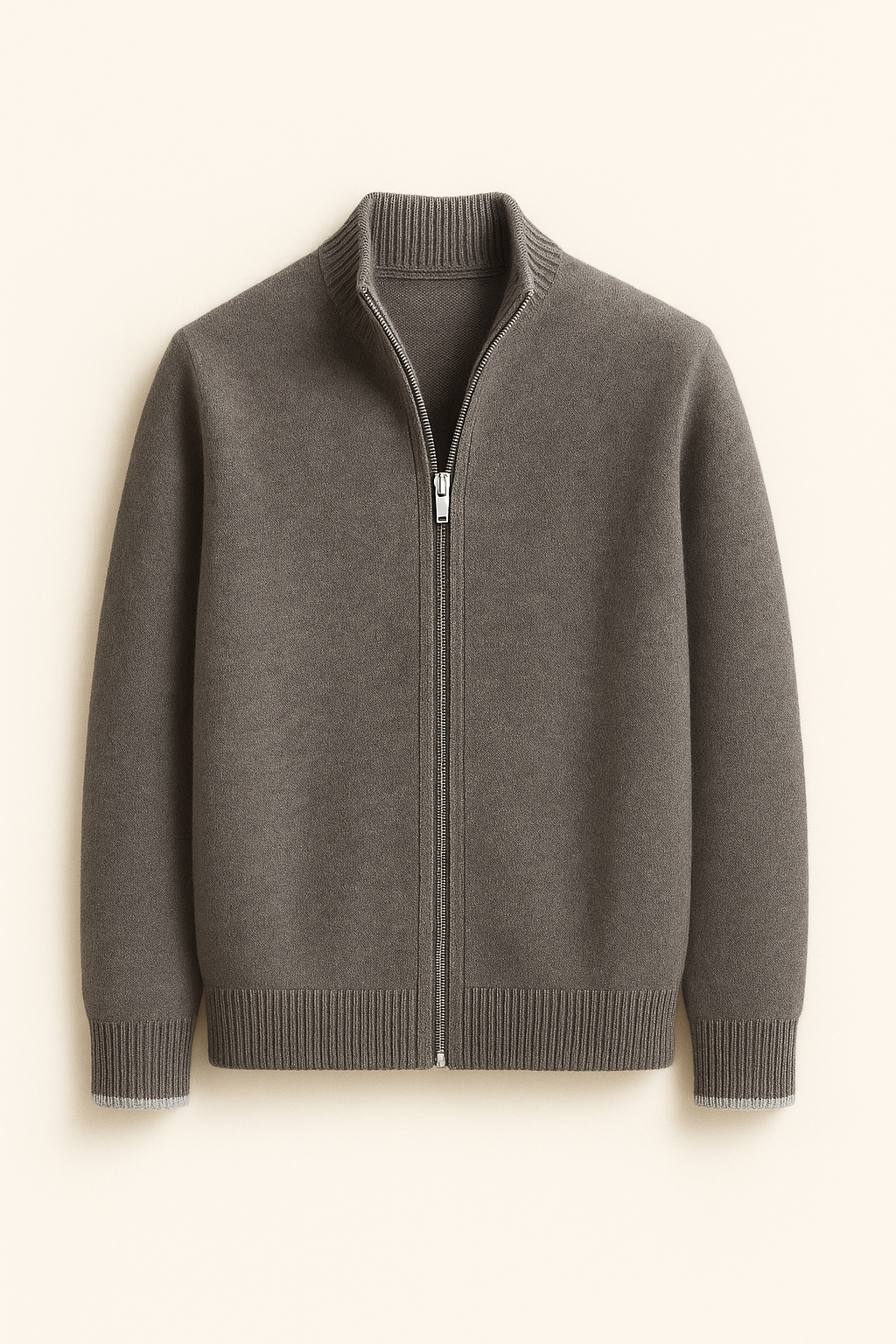 Cardigan zippé Leonardo Gris