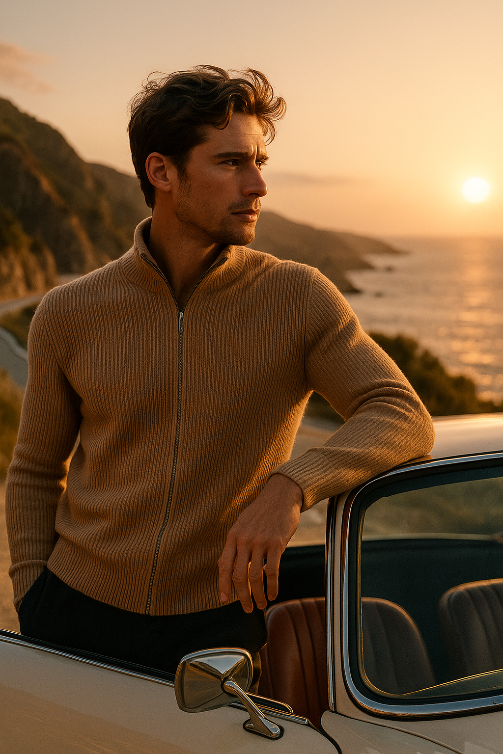 Cardigan en Cachemire Nobile Kaki
