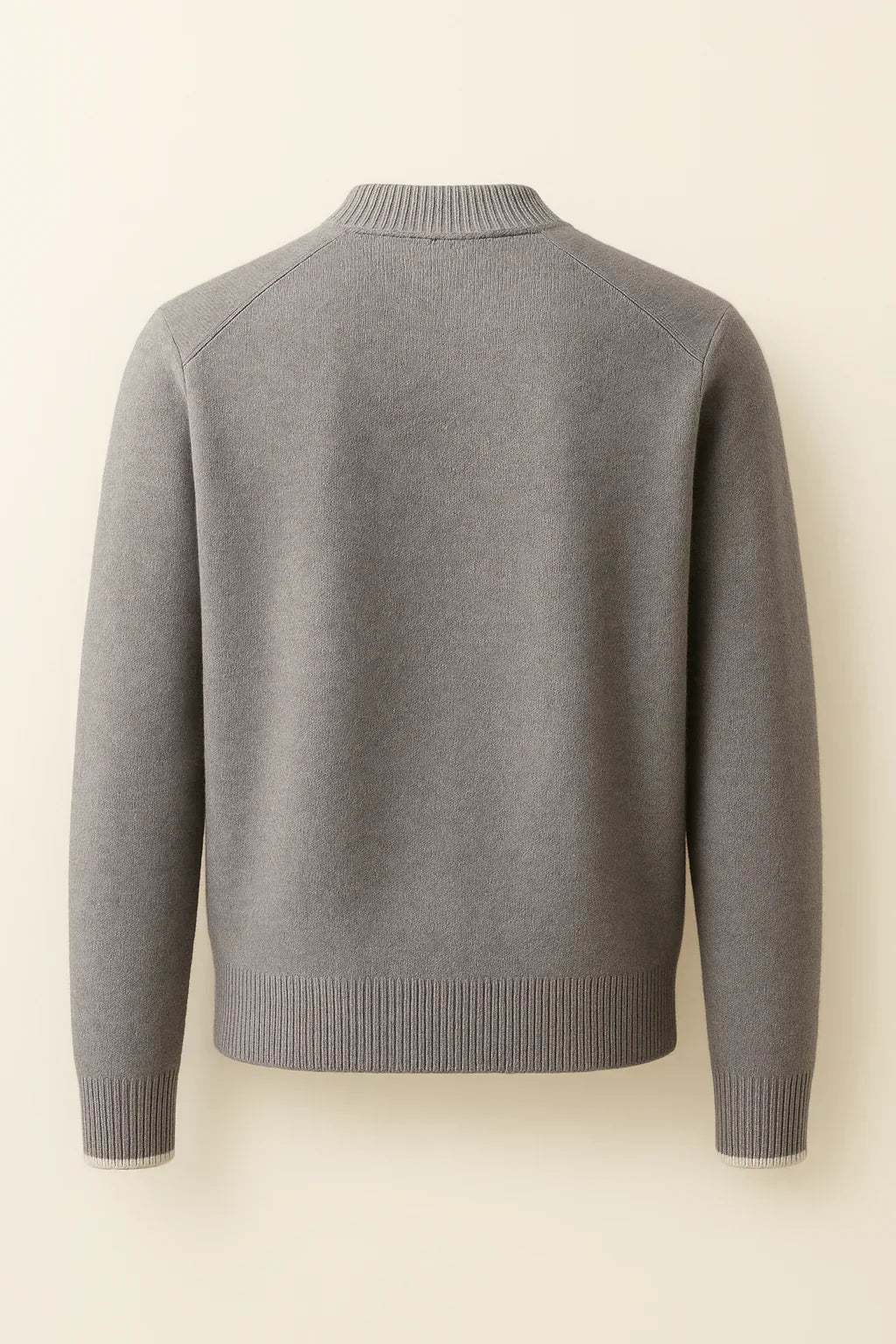 Pull Demi-Zip Classique Beige