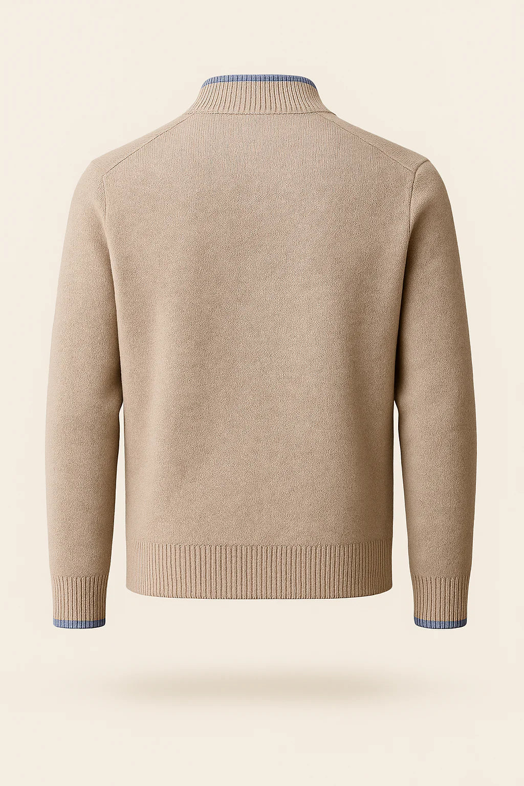 Pull Demi-Zip Classique Beige