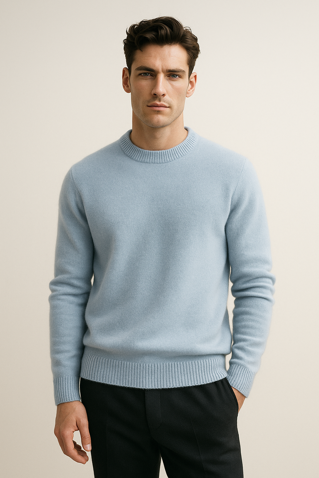Pull en Cachemire Santiano Bleu Clair