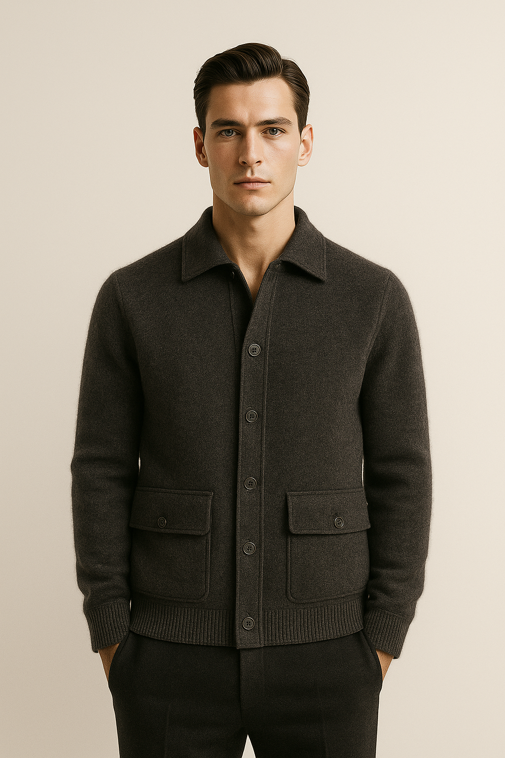 Cardigan en Cachemire Vicenza Gris Foncé