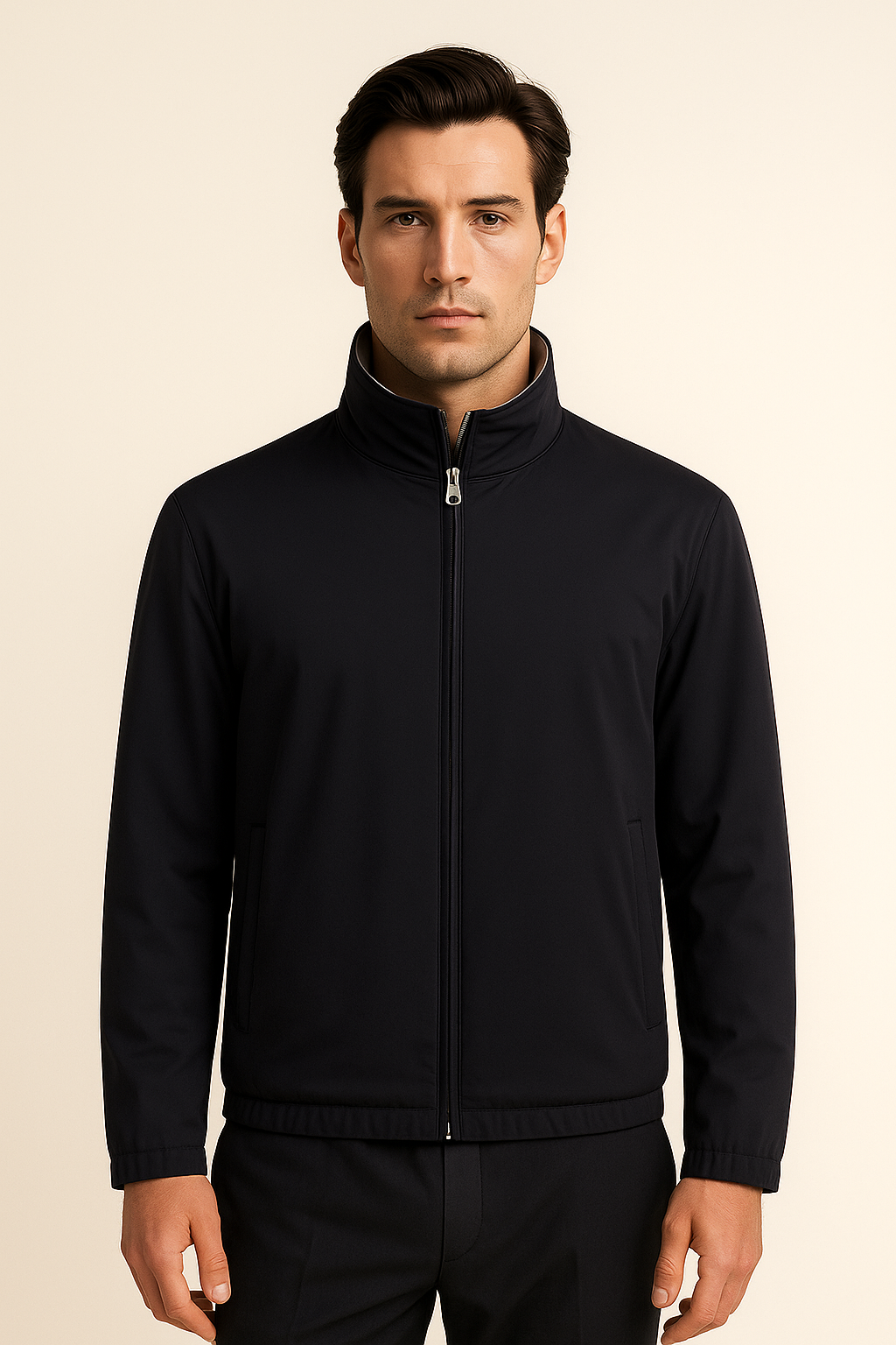 Veste Bomber Réversible Noire