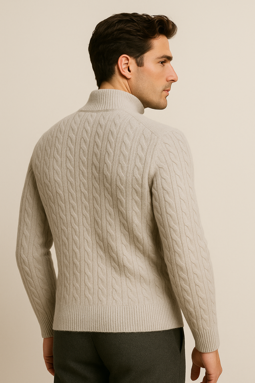 Lerano Pull en Cachemire à Zip Demi Gris