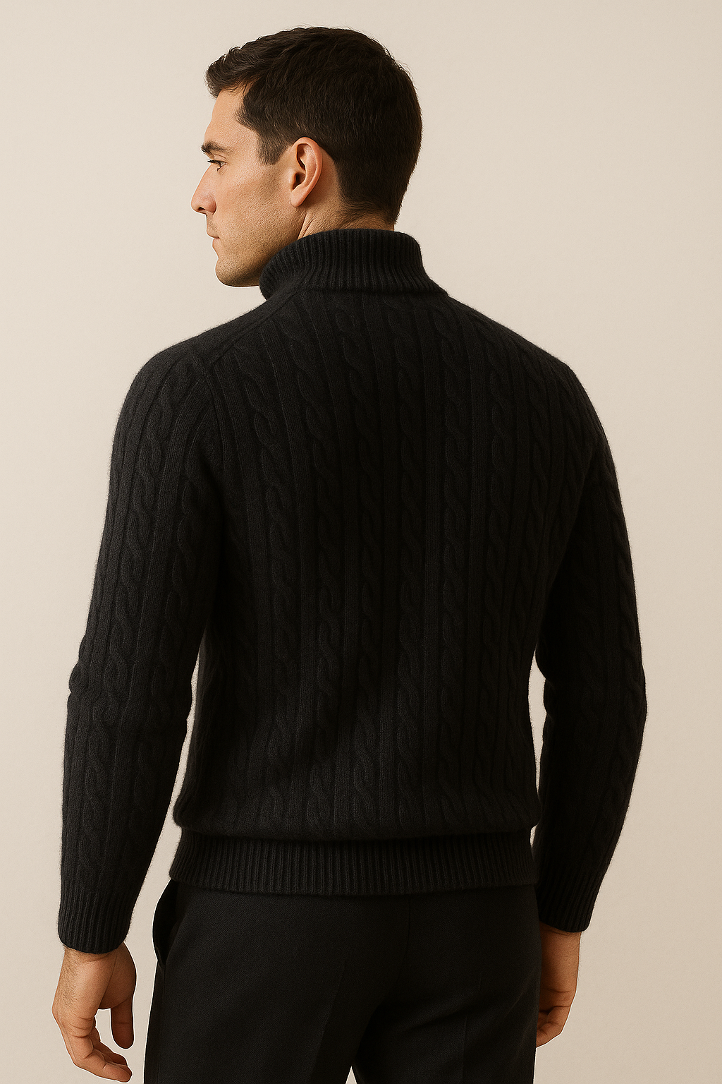 Tricot en Cachemire Lerano à Col Zippé Noir