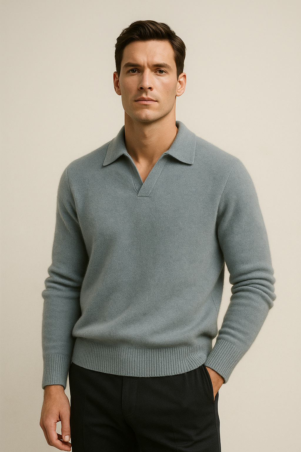 Polo en Cachemire Marencio Bleu Clair