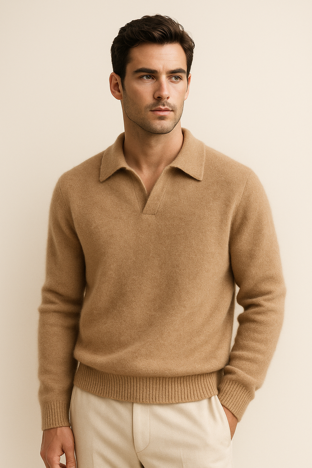 Polo en Cachemire Marencio Marron Clair