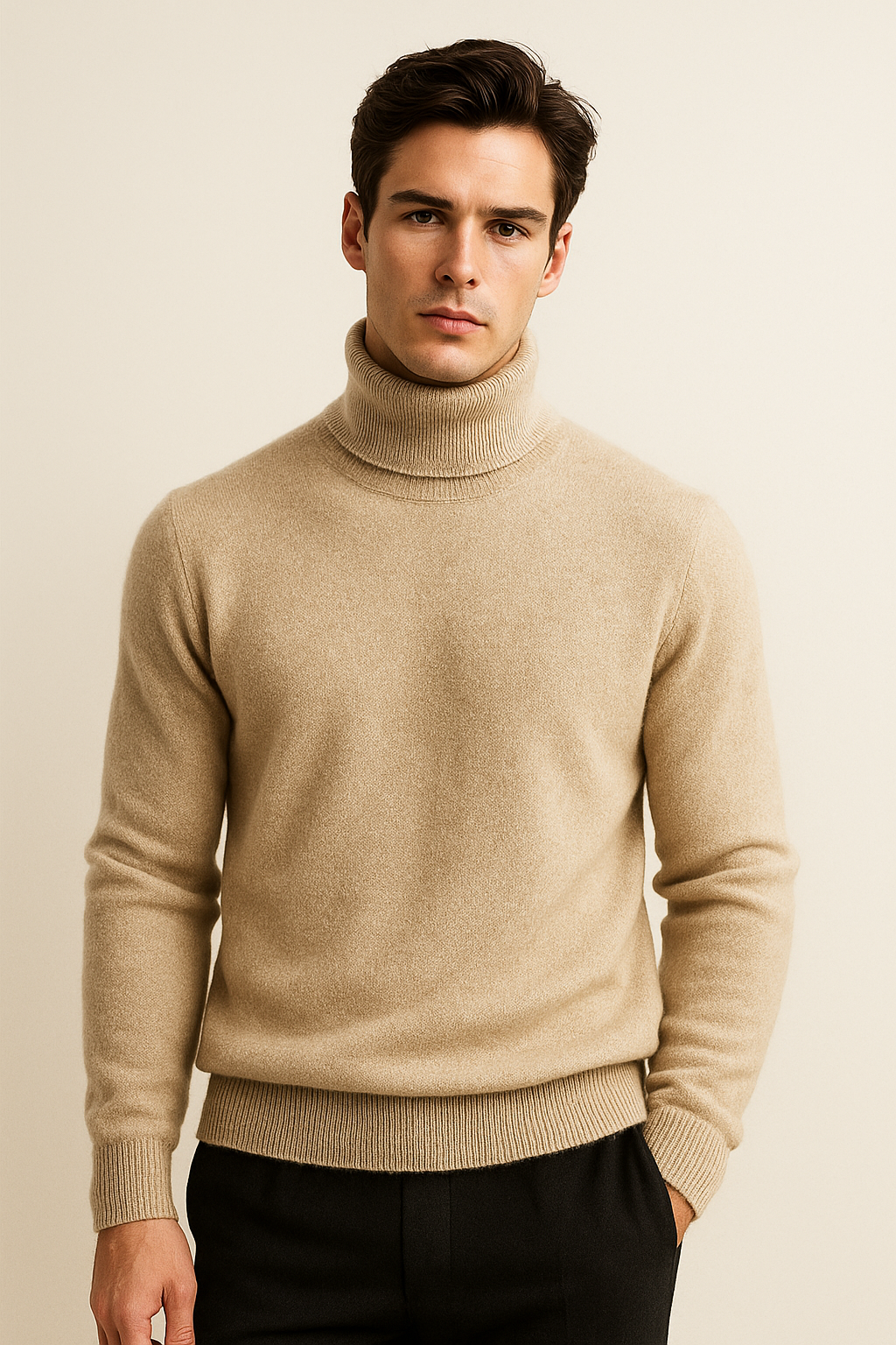Col roulé en cachemire Carezza Beige