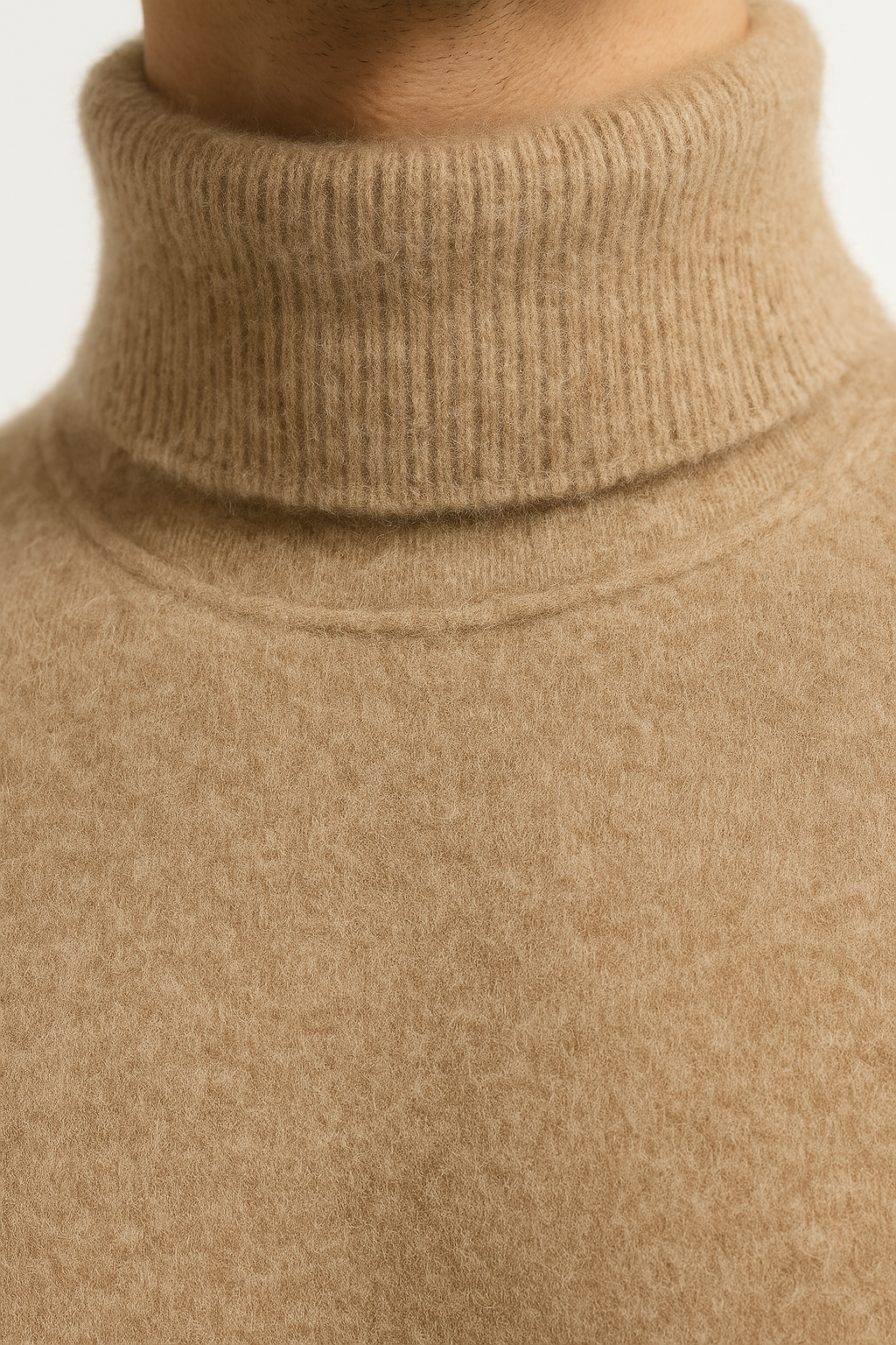 Col roulé en cachemire Carezza Beige foncé