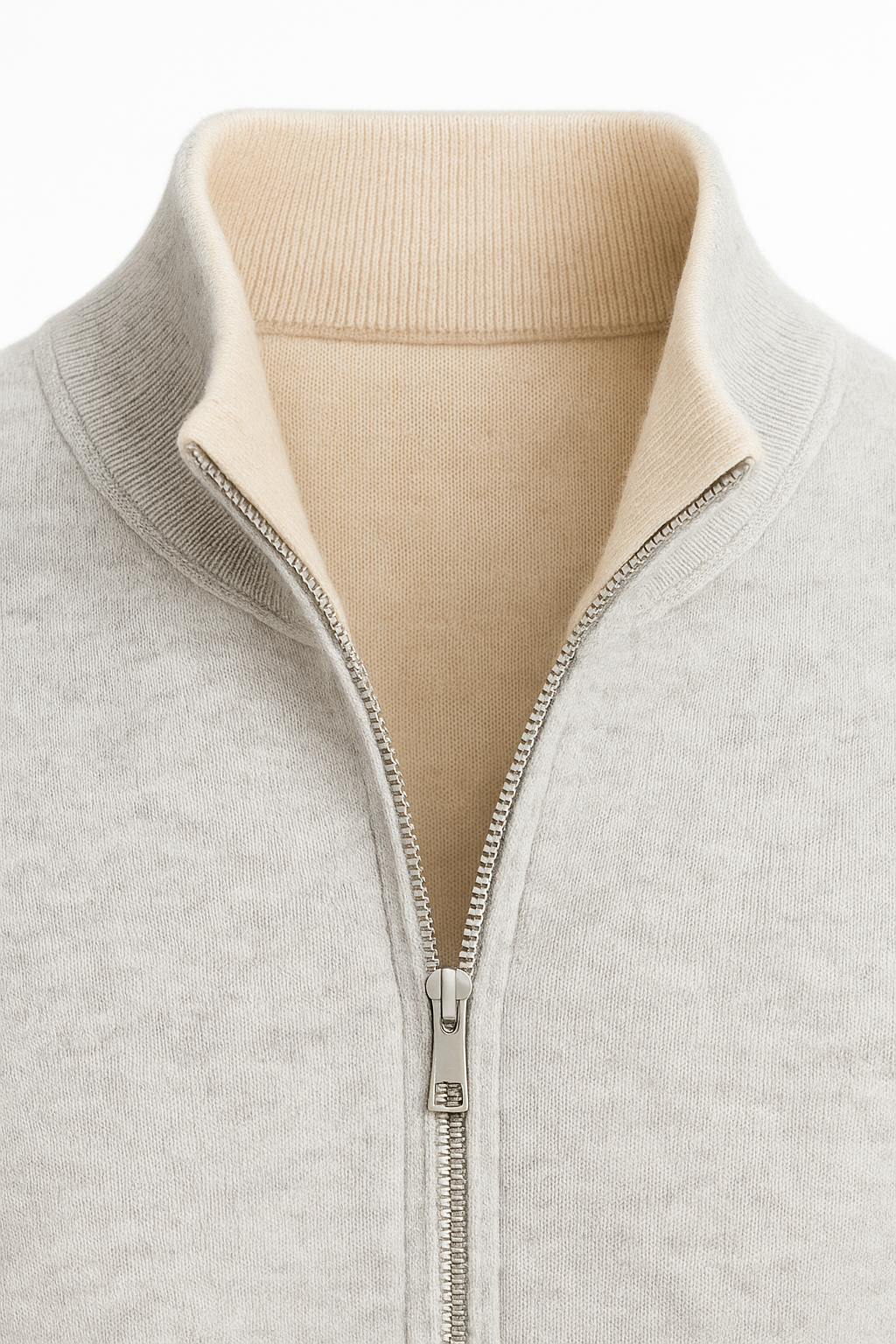 Marciello Gilet Réversible en Cachemire Beige & Gris