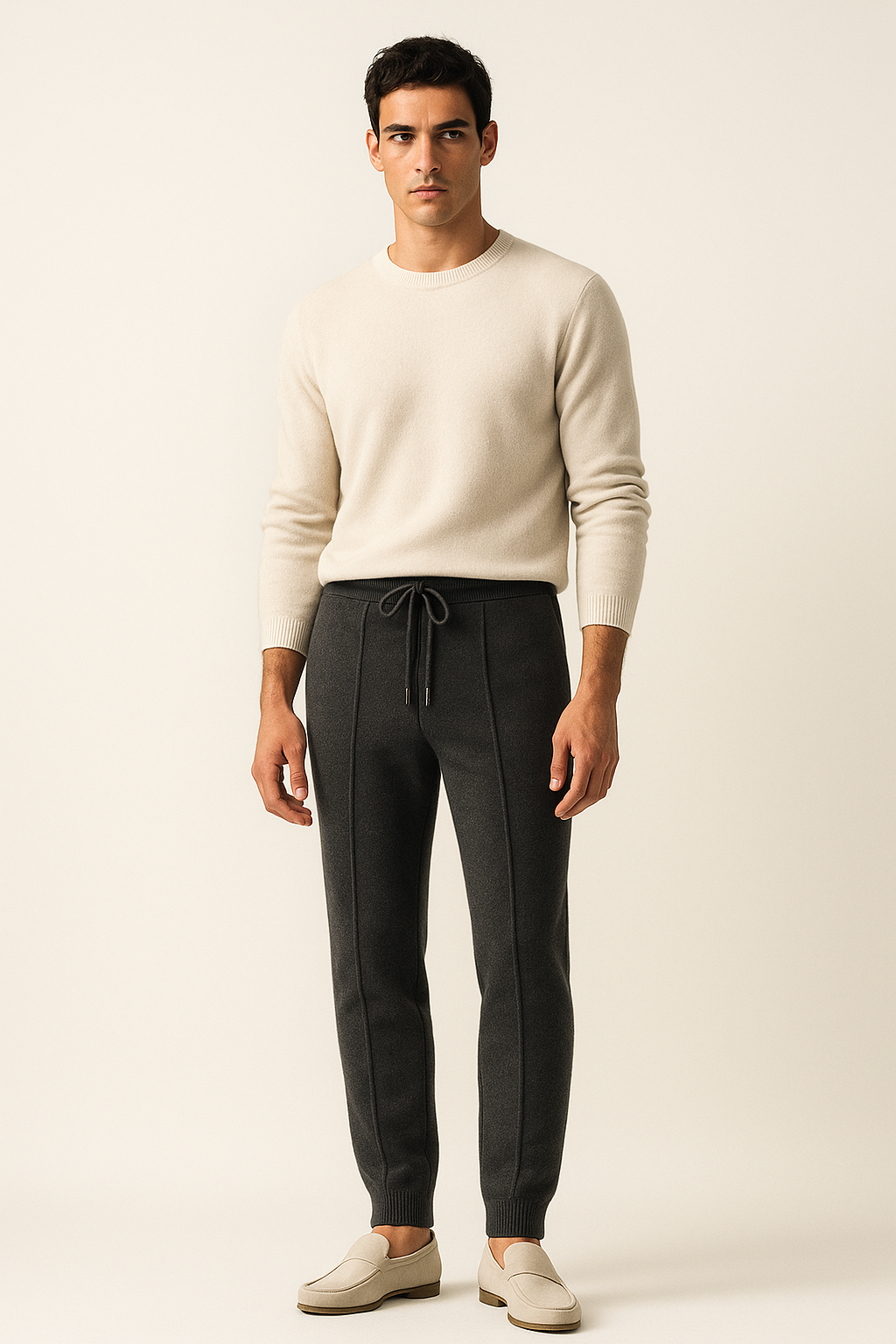 Pantalon en Cachemire Sartore Gris Foncé