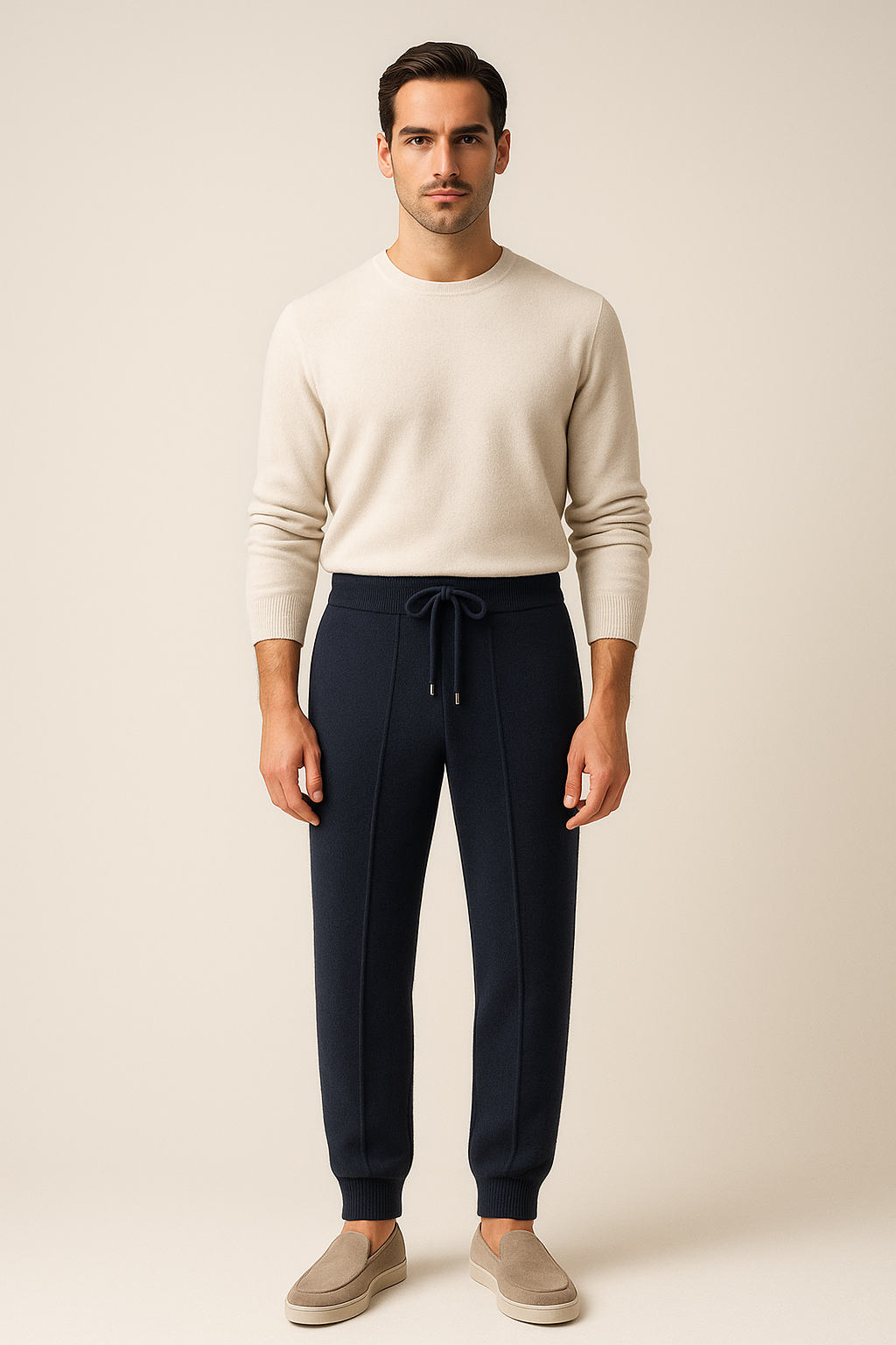 Pantalon en Cachemire Sartore Marine