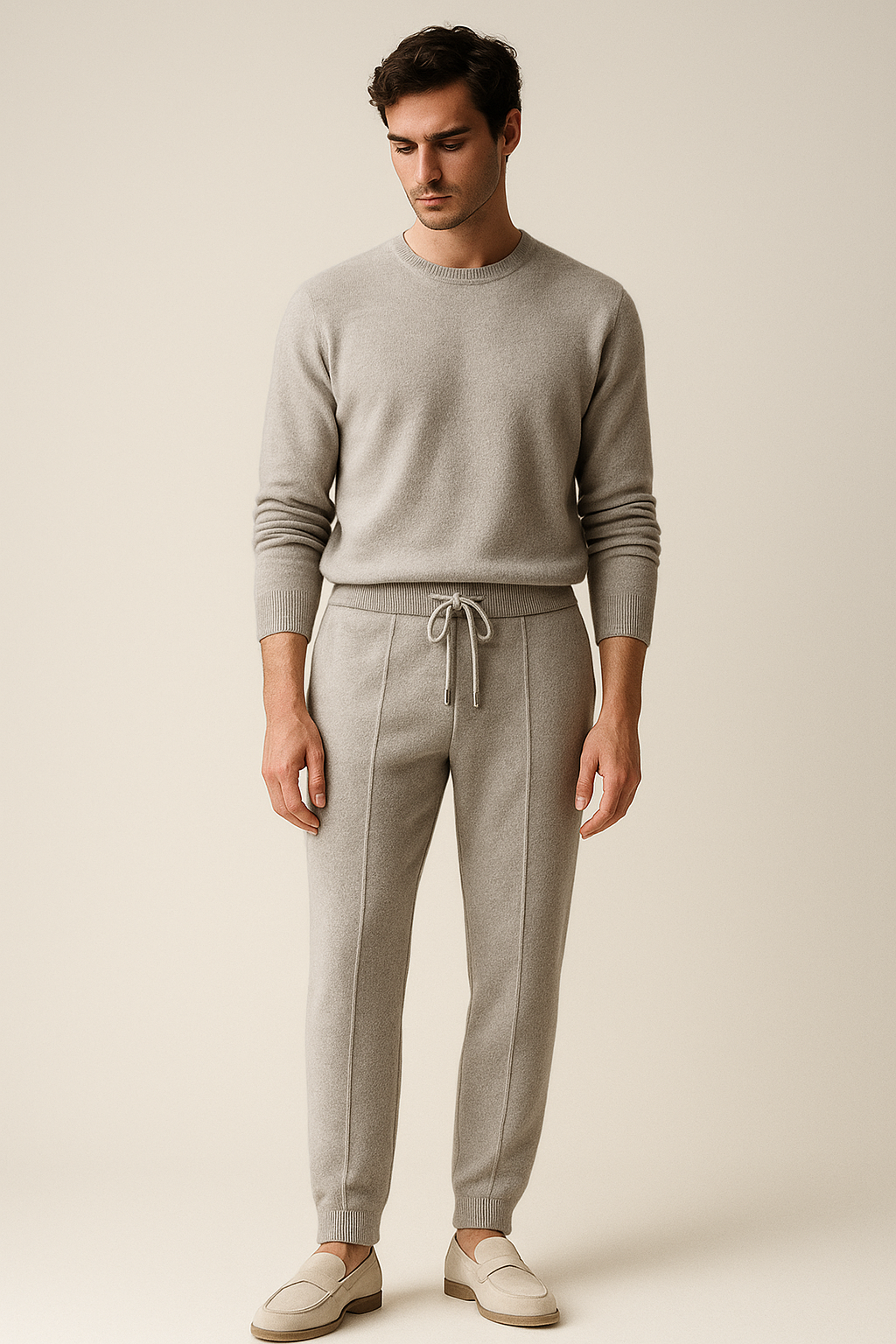 Pantalon en Cachemire Sartore Gris