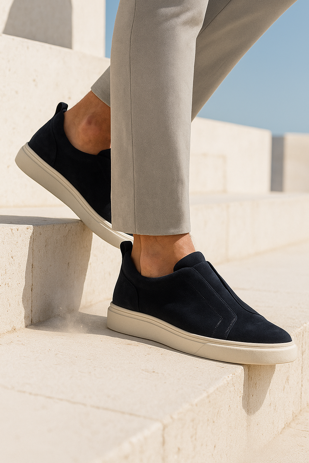 Emirali Suede Slip-On Marine