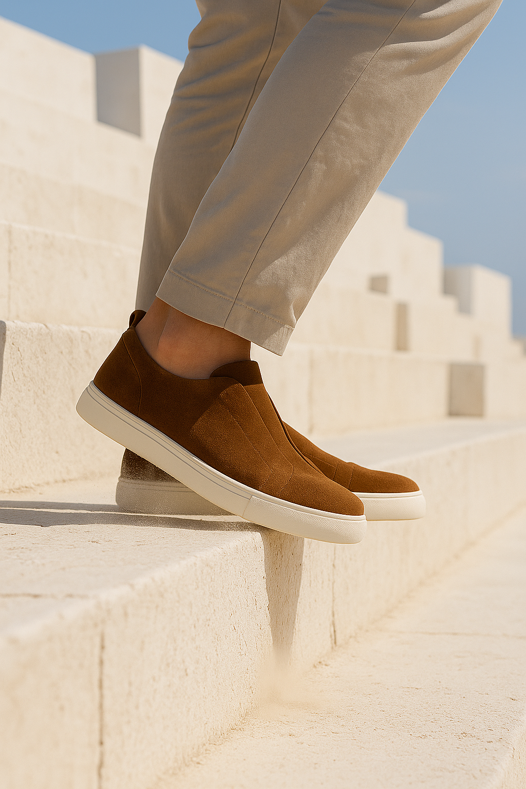 Emirali Suede Slip-On Marron