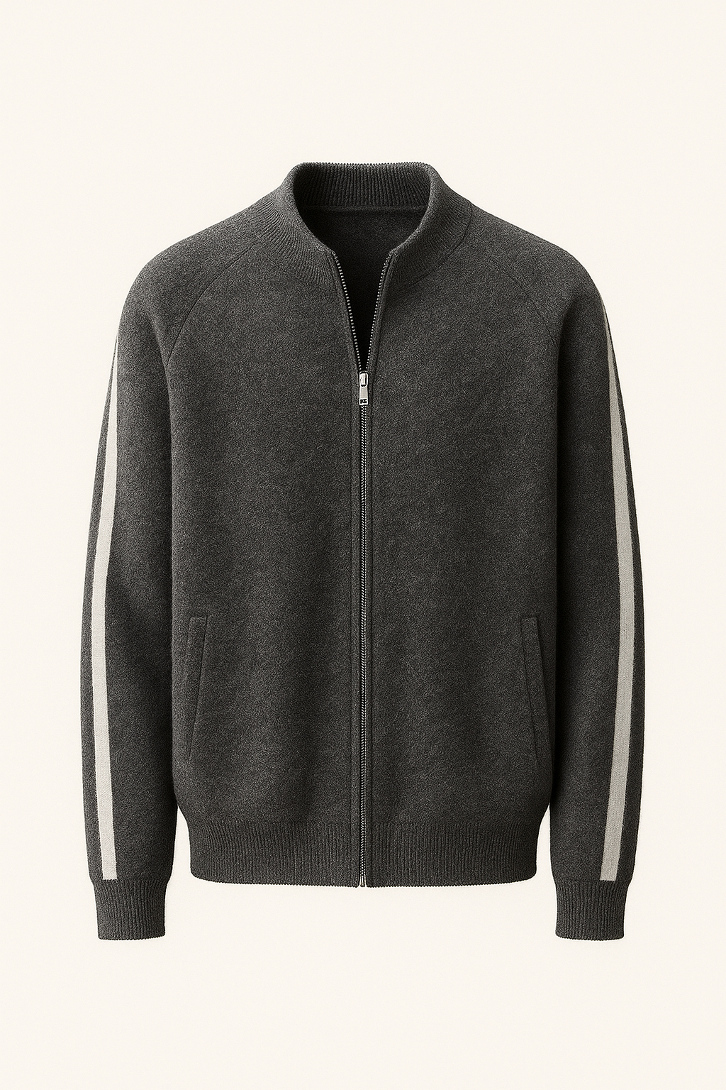 Emiral Cachemire Zip Tricot Gris Foncé