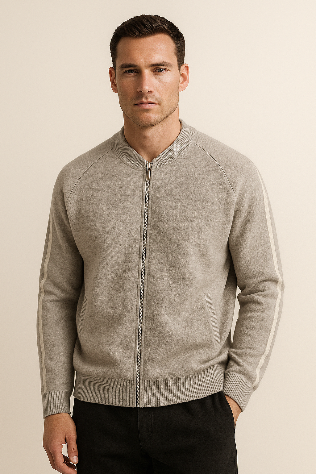 Emiral Cachemire Zip Tricot Gris