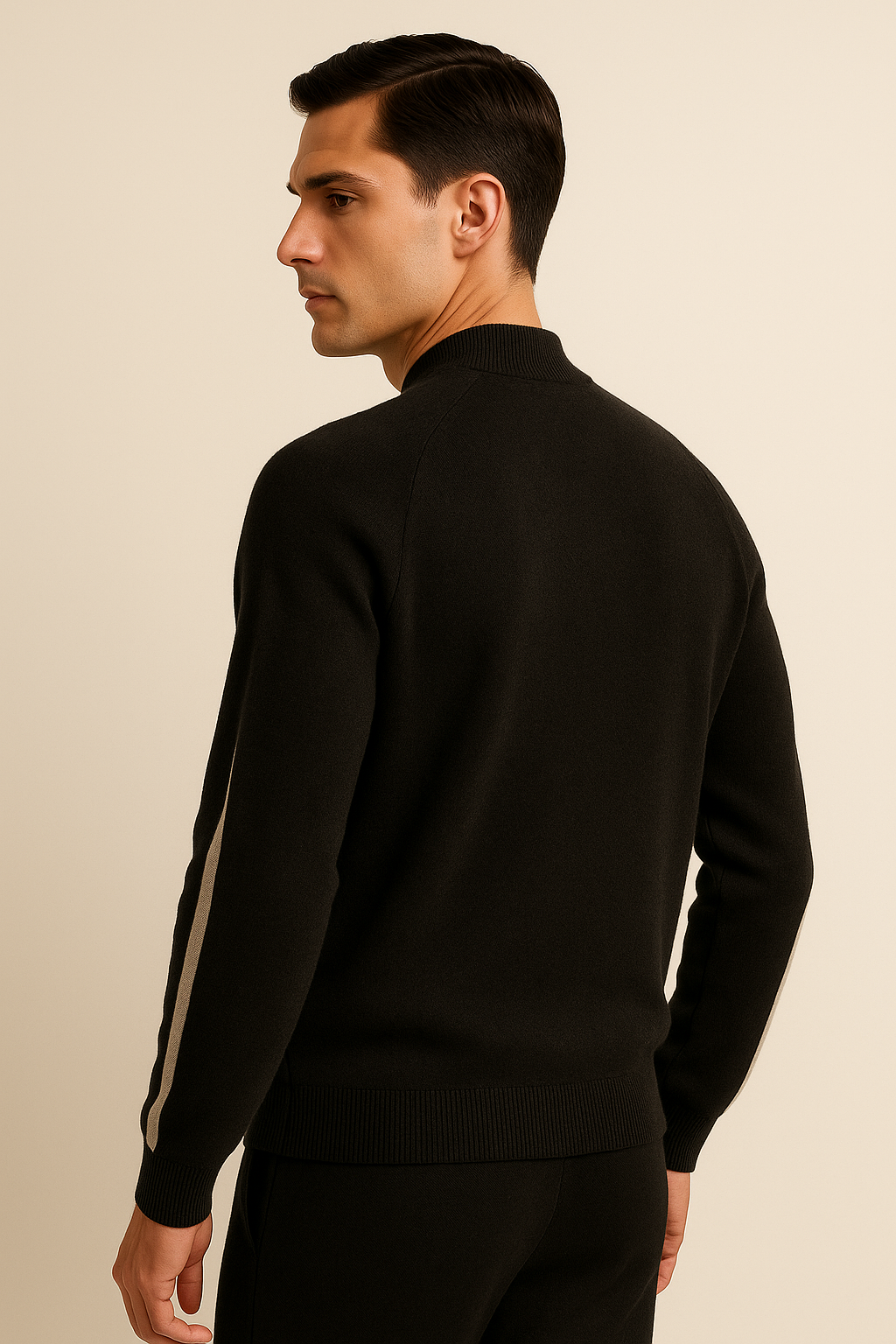 Havren Cachemire Zip Tricot Noir