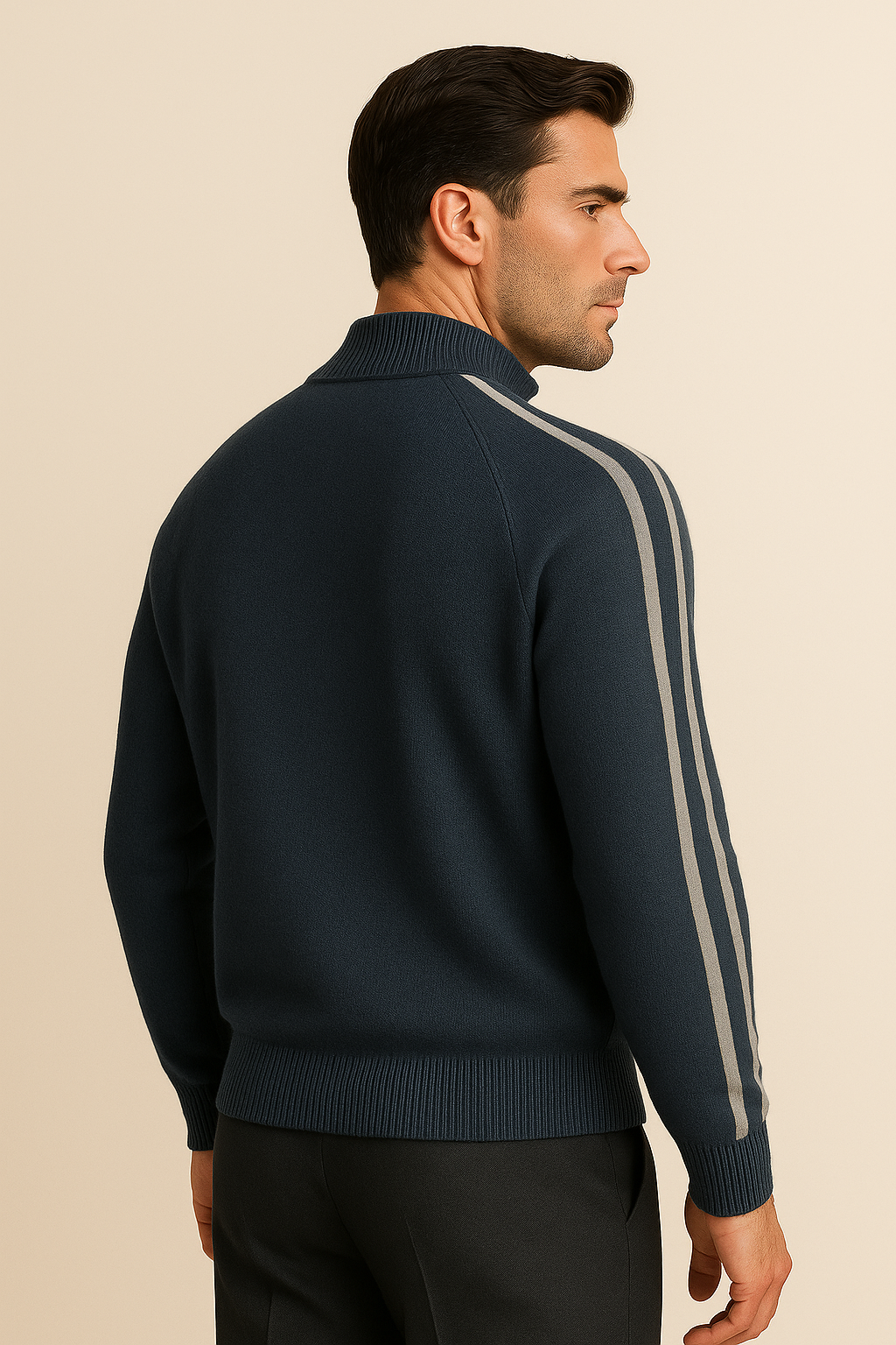 Calenzi Cachemire Zip Tricot Marine