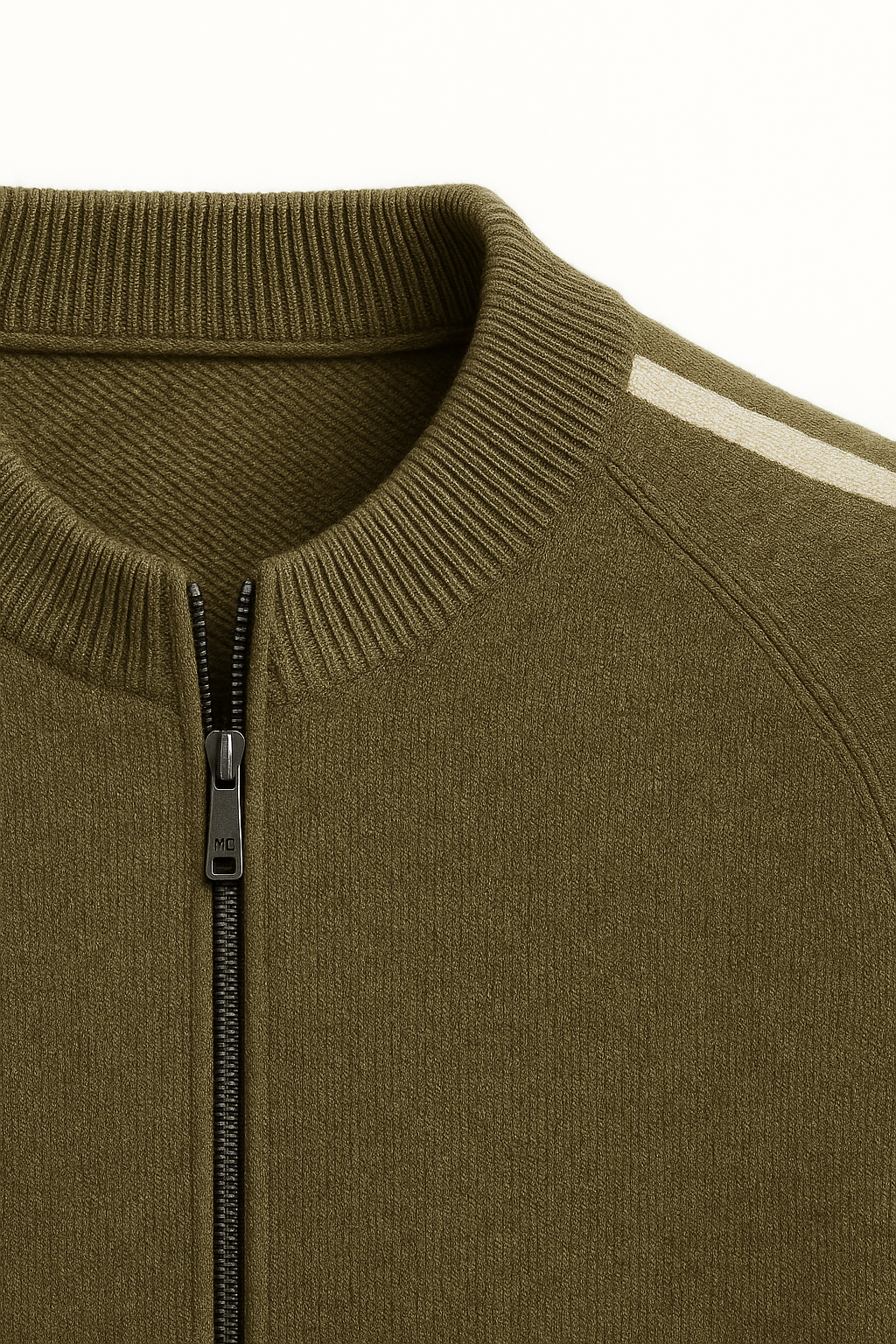 Emiral Cachemire Tricot Zippé Olive