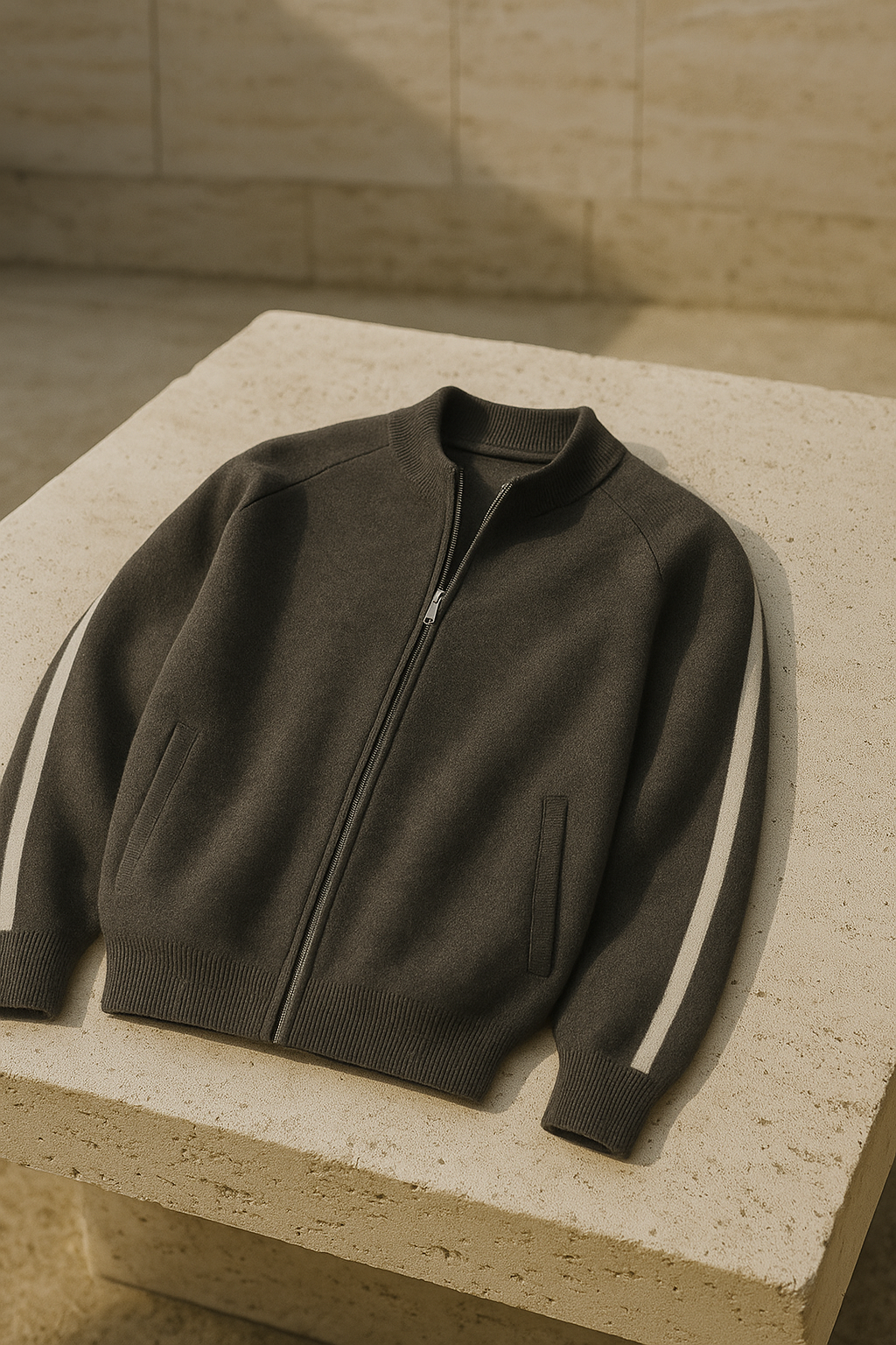 Emiral Cachemire Zip Tricot Gris Foncé