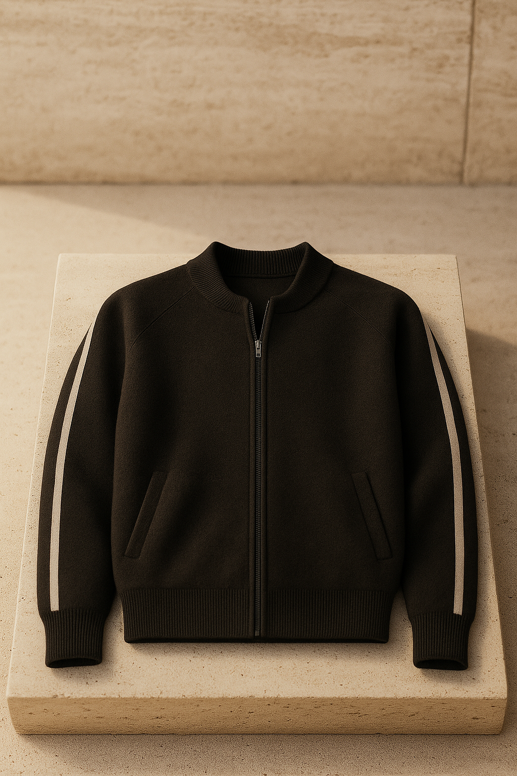 Havren Cachemire Zip Tricot Noir