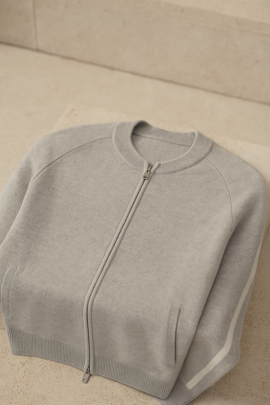 Emiral Cachemire Zip Tricot Gris
