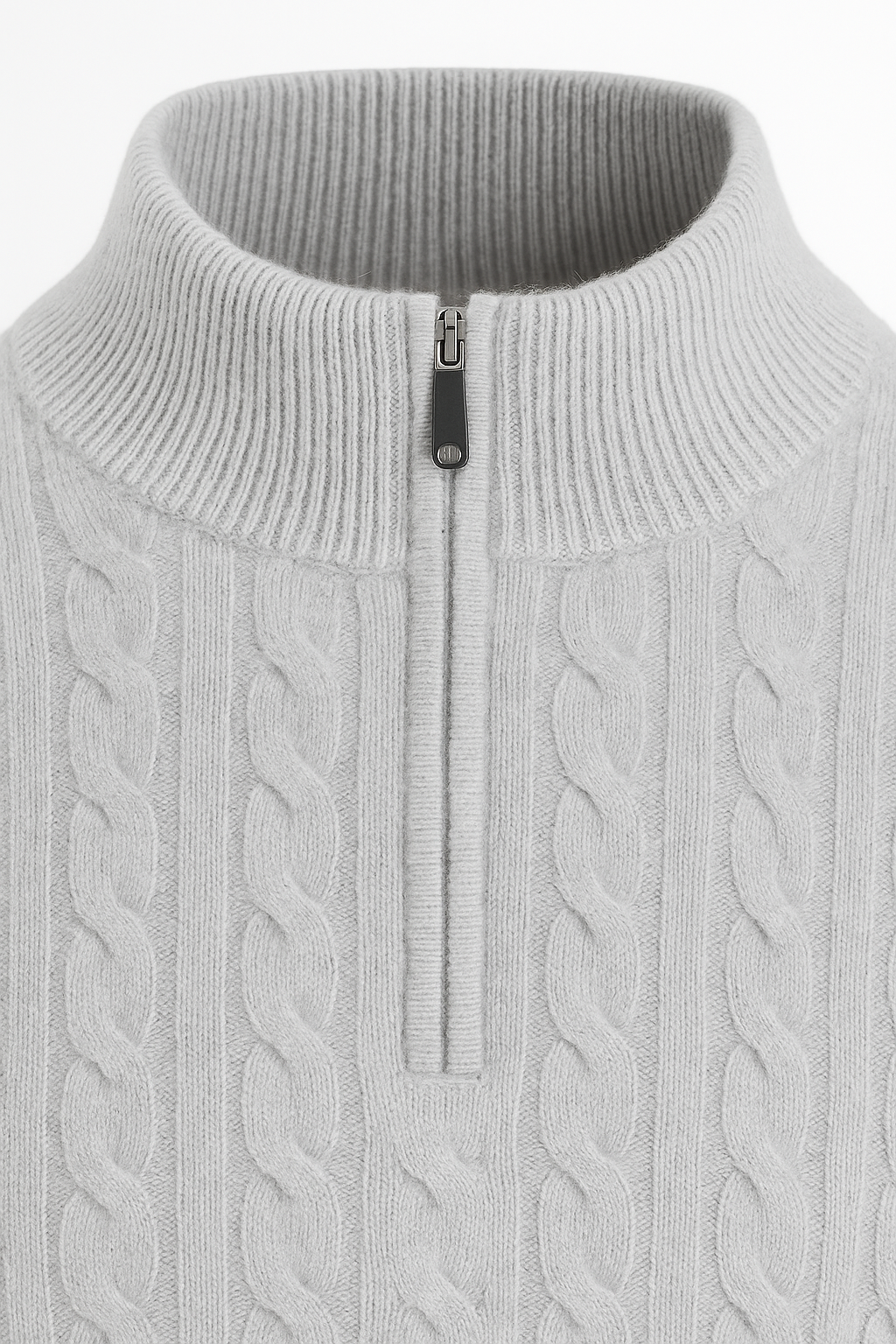 Lerano Pull en Cachemire à Zip Demi Gris
