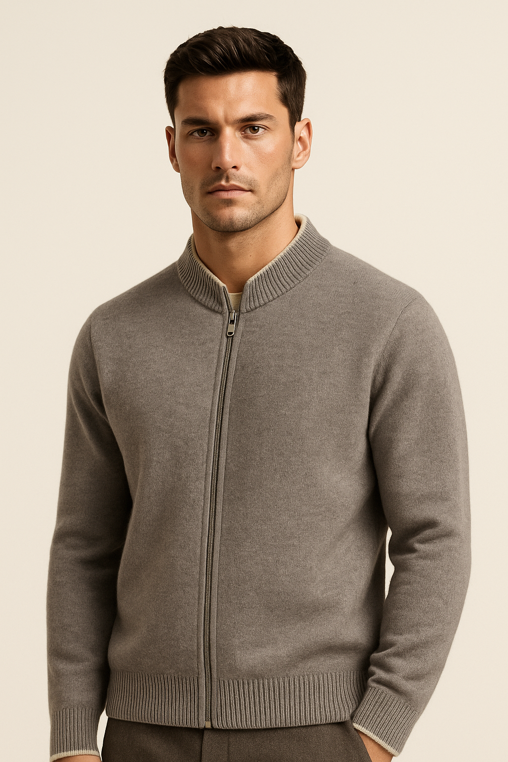 Cardigan Zippé Leonardo Gris