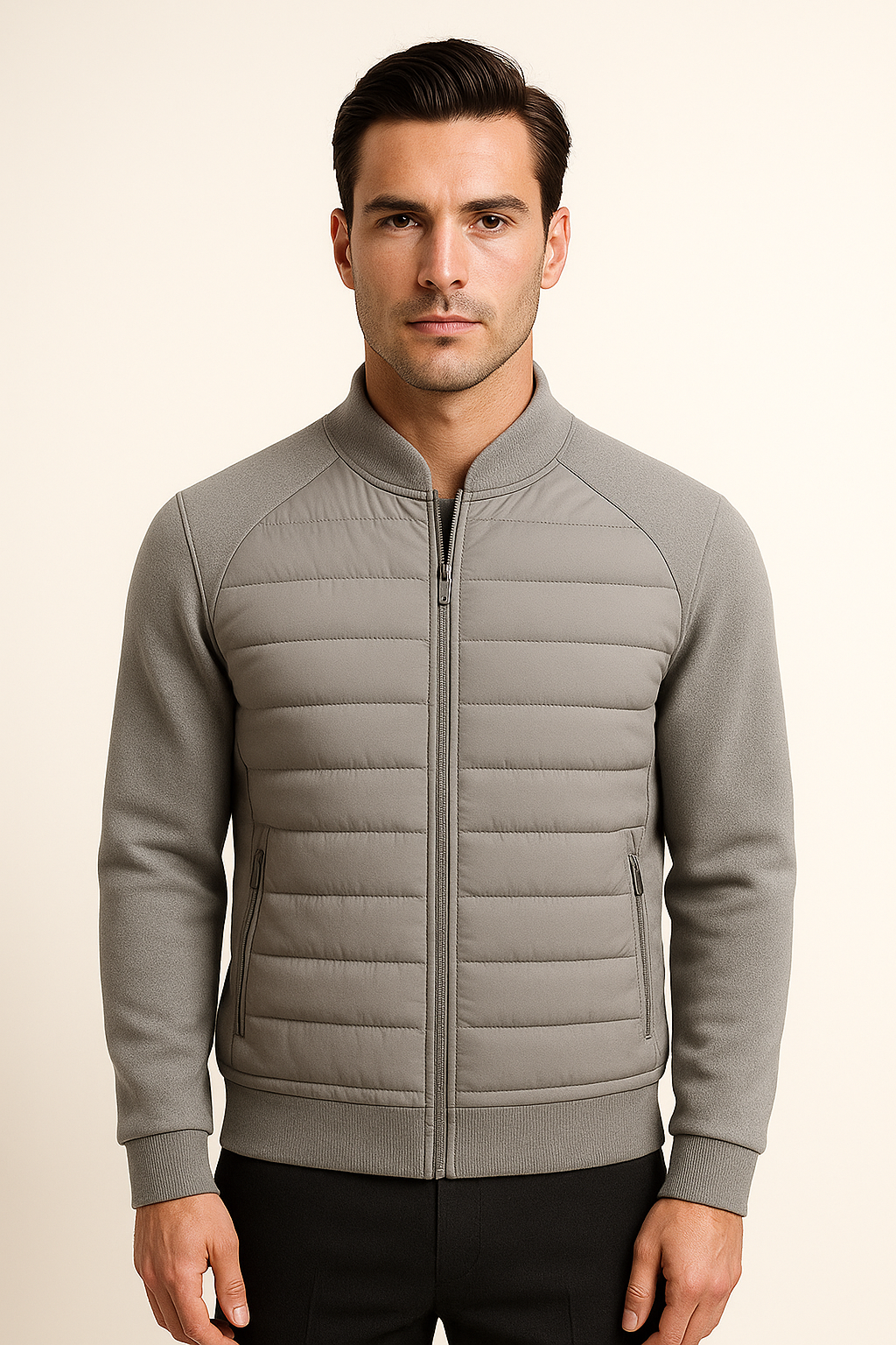 Veste Padded en Laine Sorrento Grise