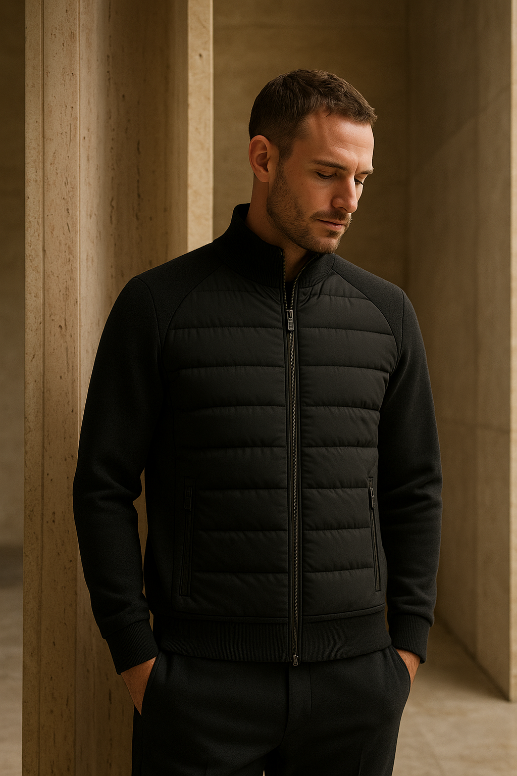 Veste Padded en Laine Bellori Noire