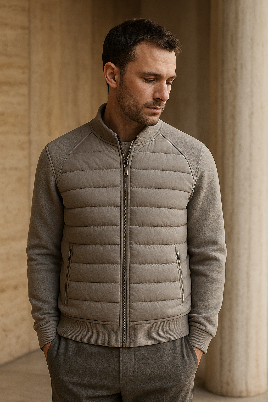 Veste Padded en Laine Bellori Grise