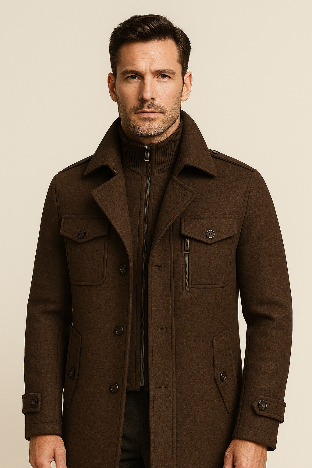 Manteau Melvin Field Marron