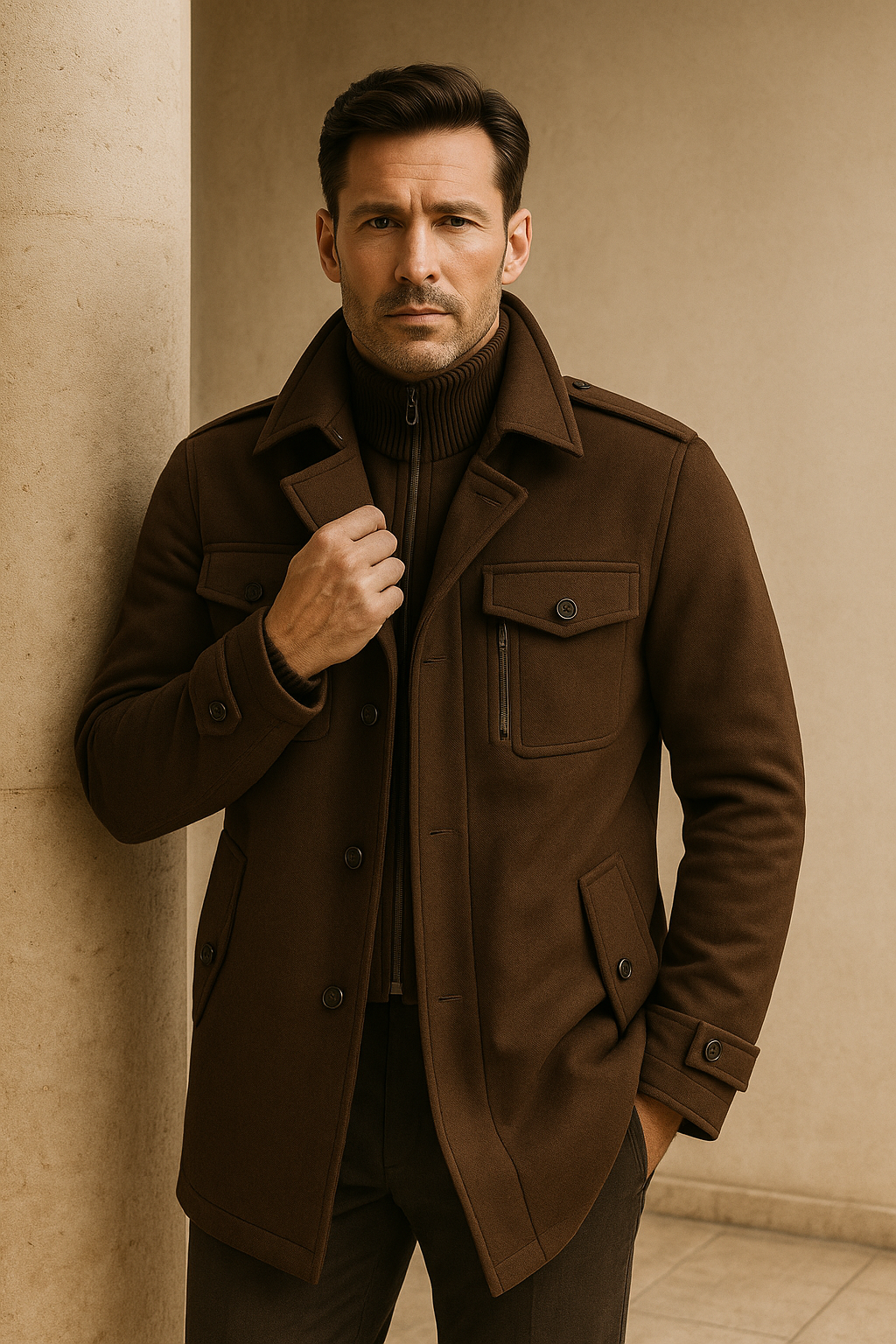 Manteau Melvin Field Marron