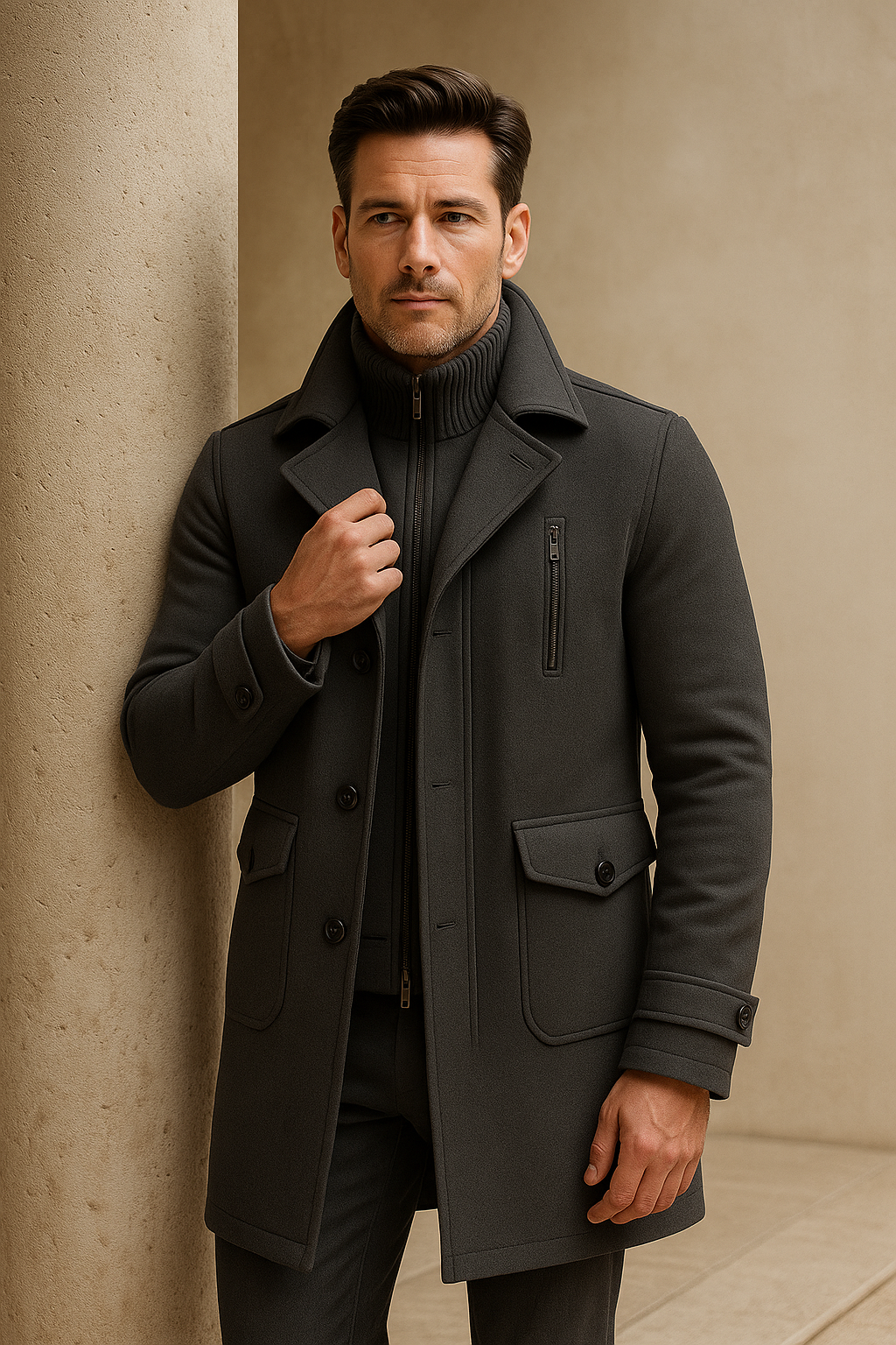 Manteau Melvin Field Gris
