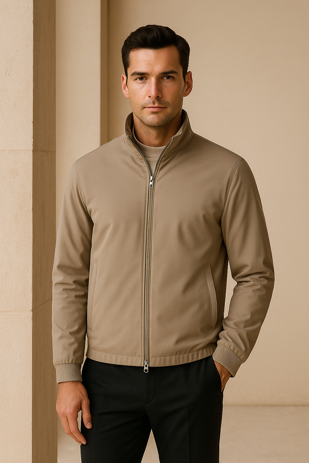 Veste Bomber Réversible Taupe