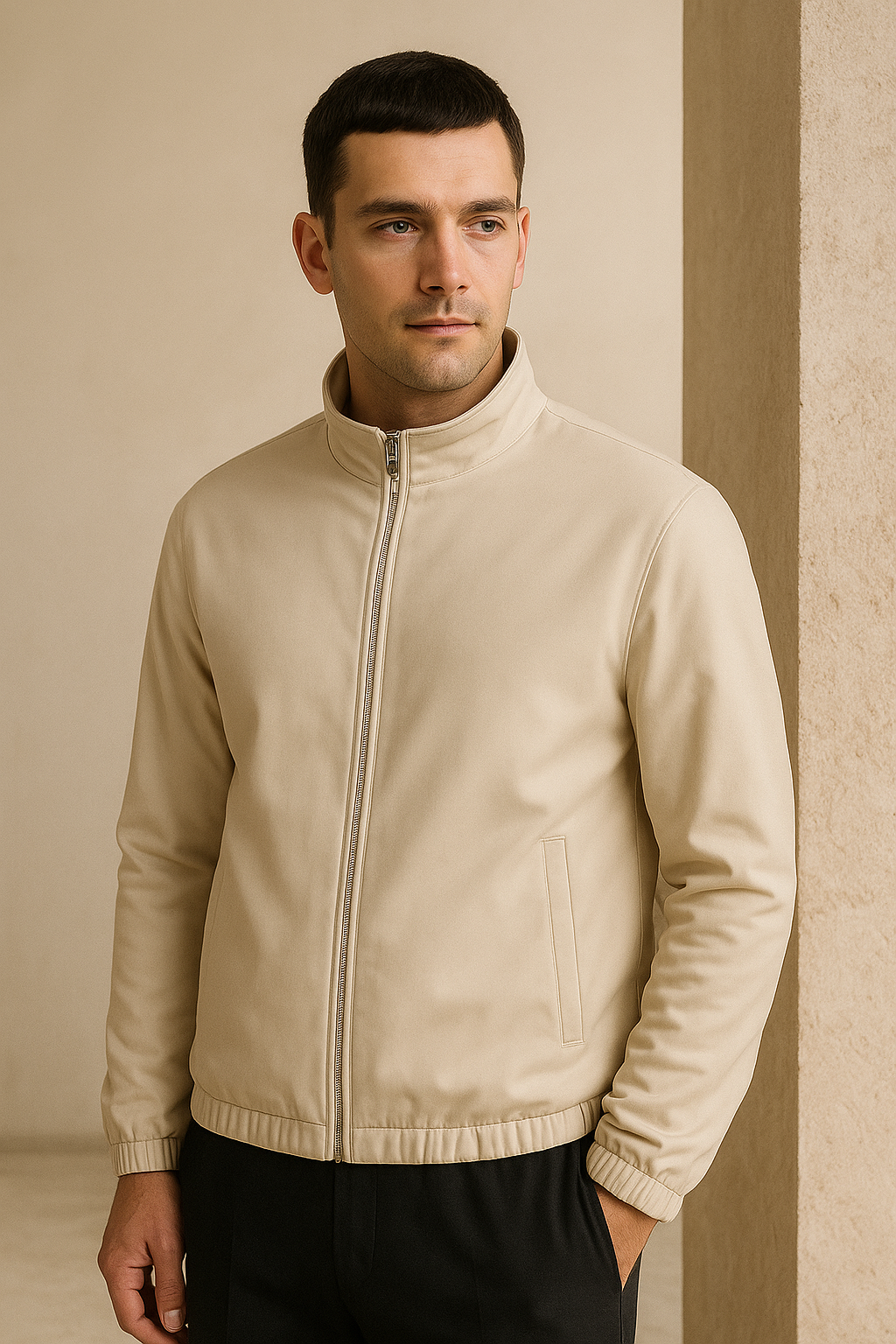 Veste Bomber Réversible Ivoire