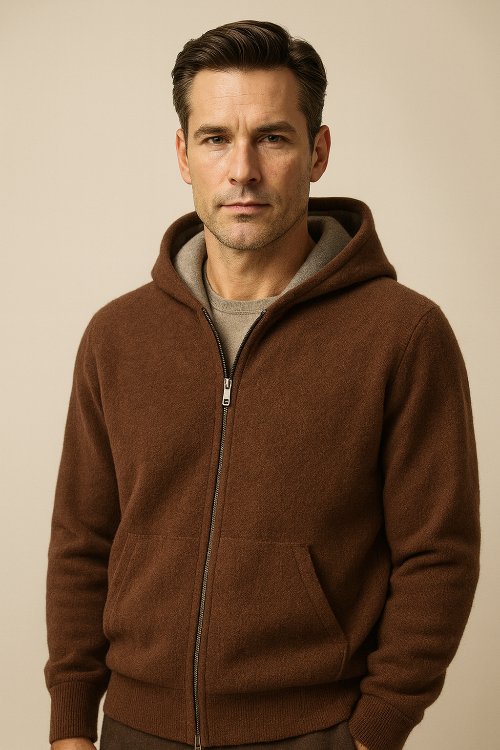 Gilet Zippé Marco Marron